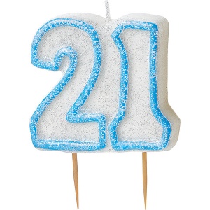 21-års födelsedag födelsedagsljus - blå