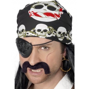 Pirat bandana - röd, svart & vit Pirat bandana - röd, svart & vit