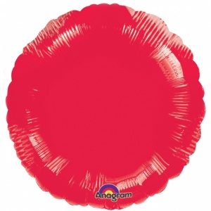 Röd rund folieballong 46 cm