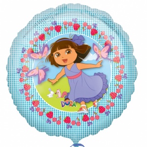 Dora Utforskaren folieballong för födelsedagen blå - 46 cm