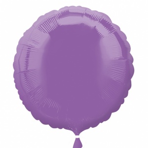 Lila rund folieballong 46 cm