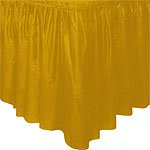 Guldfärgad bordskjol i plast - 73cm x 426cm Guldfärgad bordskjol i plast - 73cm x 426cm