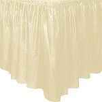 Elfenbensvit bordskjol i plast - 73 cm x 426 cm Elfenbensvit bordskjol i plast - 73 cm x 426 cm