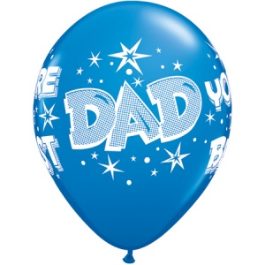 Dad You're the Best stjärnmönstrad ballonger - 28 cm latex - 6 st