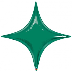 Smaragdgrön stjärnspetsig folieballong - 51 cm