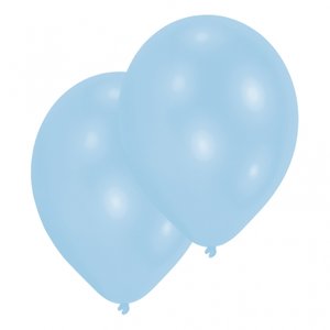 Ljusblå ballonger - 28 cm latex - 10 st