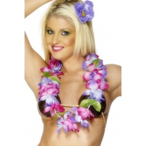 Hawaii-lei (girlang) lila och rosa